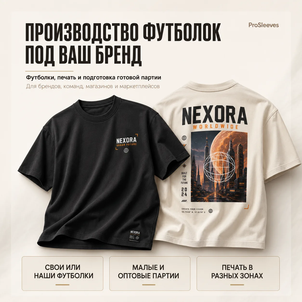 Вариант оформления: Брендирование готовых футболок