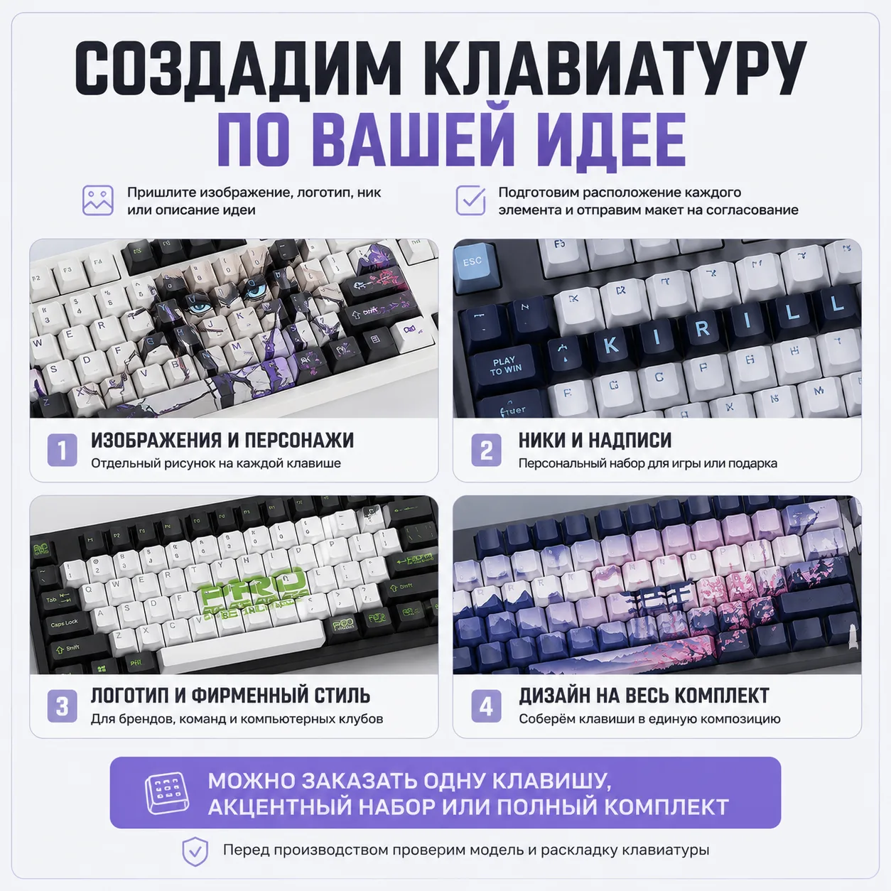 Печать на PBT-кейкапах — вариант оформления 2