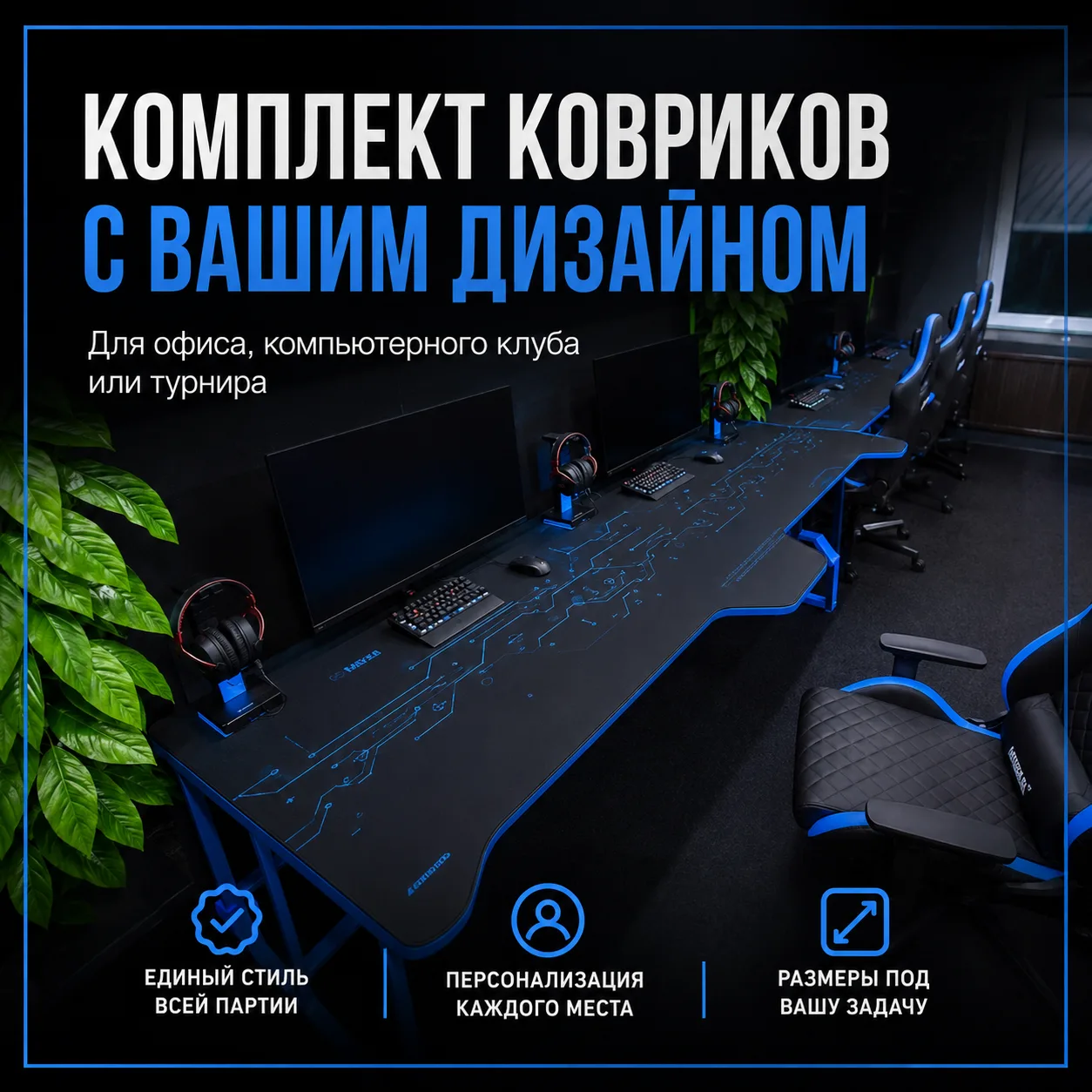 Вариант оформления: Комплект ковриков для офиса или турнира